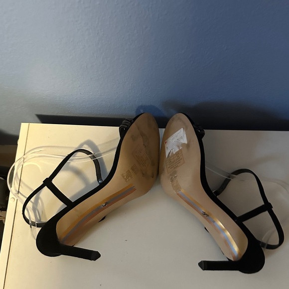 Sam Edelman High Heel Strapped Rhinestone Black Shoes Sz 10M - Picture 6 of 12